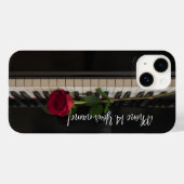 Personalized Piano with a red rose - romantic Case-Mate iPhone Hülle (Rückseite (Horizontal))
