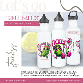 Personalized "Pickle Ballin'" Water Bottle Edelstahlflasche