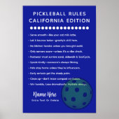Personalized Pickleball California Edition Poster (Vorne)