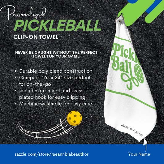 Personalized Pickleball Clip-on Towel Golfhandtuch
