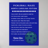 Personalized Pickleball North Carolina Edition Poster (Vorne)