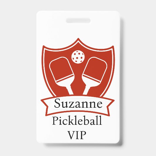 Personalized Pickleball Red VIP  Ausweis (Front)