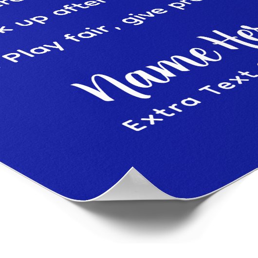 Personalized Pickleball Rules CHILL CODE Poster (Ecke)