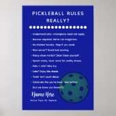 Personalized Pickleball Rules SARASTIC EDITION Poster (Vorne)