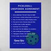Personalized Pickleball Rules UNSPOKEN Poster (Vorne)