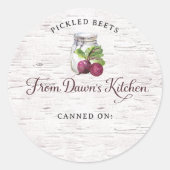 Personalized Pickled Beets Canning Stickers (Vorderseite)