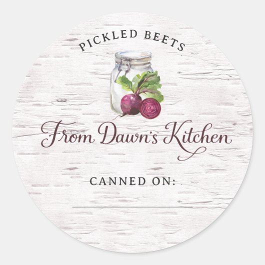Personalized Pickled Beets Canning Stickers (Vorderseite)