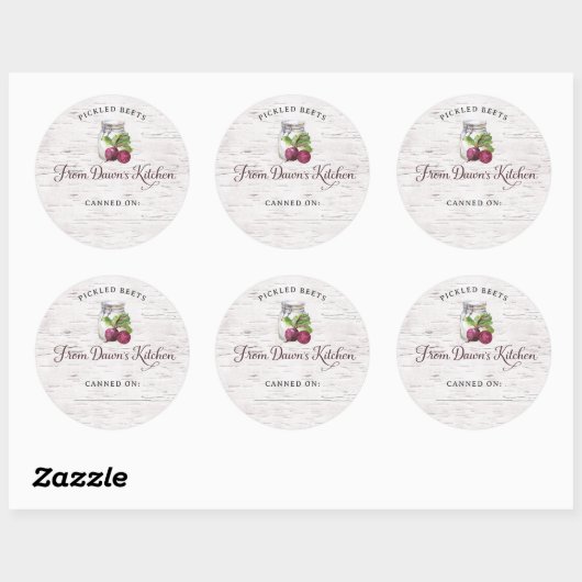 Personalized Pickled Beets Canning Stickers (Blatt)