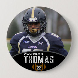 Personalized Picture Football Player Name Number Button