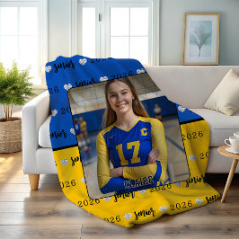 Personalized Picture Volleyball Senior Graduation Fleecedecke