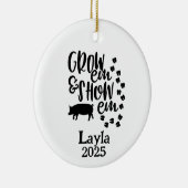 Personalized Pig 4H Farm Ornament (Rechts)