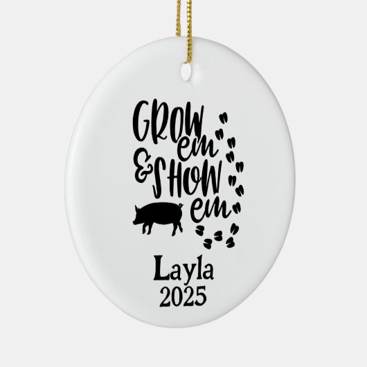 Personalized Pig 4H Farm Ornament (Rechts)