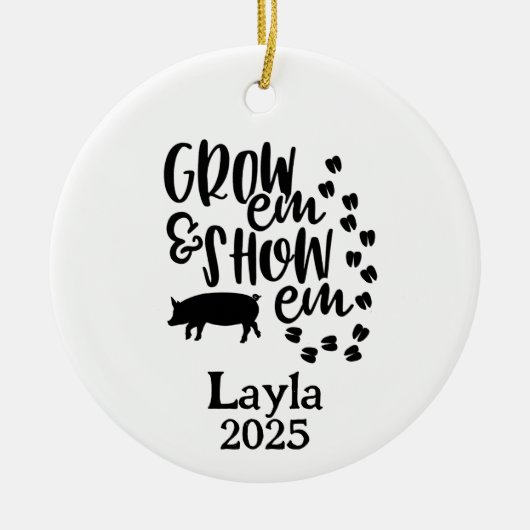 Personalized Pig 4H Farm Ornament (Vorne)