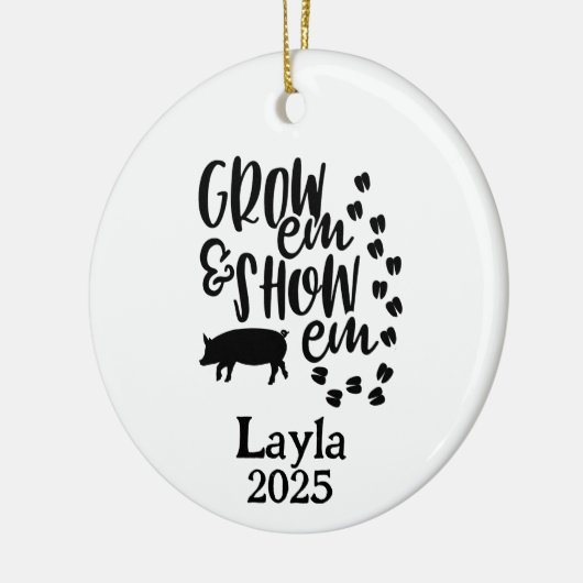 Personalized Pig 4H Farm Ornament (Links)