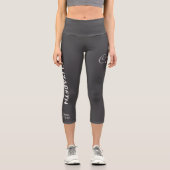 Personalized Pilates Crew Reformer / Mat Dark Grey Capri Leggings (Vorderseite)