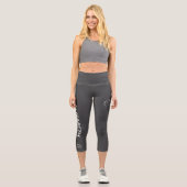 Personalized Pilates Crew Reformer / Mat Dark Grey Capri Leggings (Vorderseite)