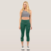 Personalized Pilates Crew Reformer / Mat Green Capri Leggings (Vorderseite)