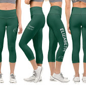 Personalized Pilates Crew Reformer / Mat Green Capri Leggings