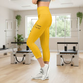 Personalized Pilates Crew Reformer Or Mat Yellow Capri Leggings