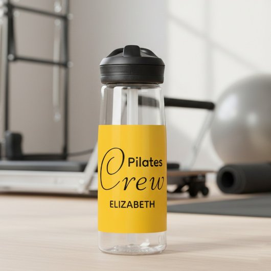 Personalized Pilates Crew Reformer Or Mat Yellow Trinkflasche