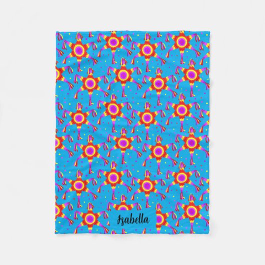 Personalized Piñata Blue Las Posadas Custom Fleecedecke (Vorderseite)