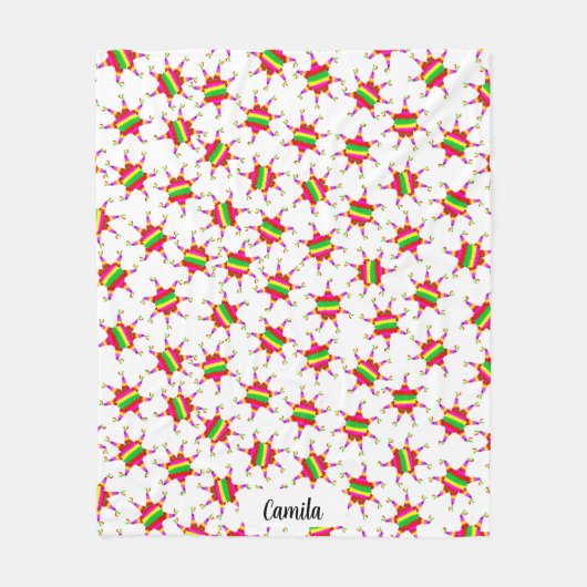 Personalized Piñata White Las Posadas Pattern  Fleecedecke (Vorderseite)