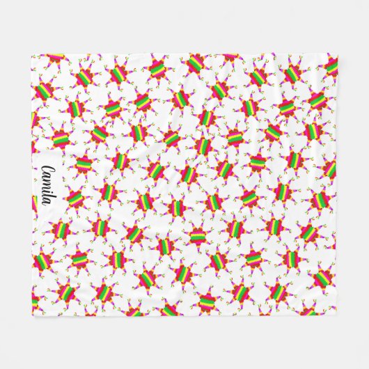 Personalized Piñata White Las Posadas Pattern  Fleecedecke (Vorderseite (Horizontal))