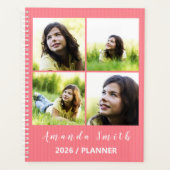 Personalized Pink 5 Photo Collage Planer (Vorderseite)