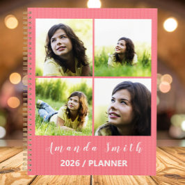 Personalized Pink 5 Photo Collage Planer