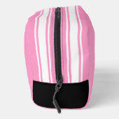 Personalized Pink And White Racing Stripe Travel Waschbeutel (Rechts)