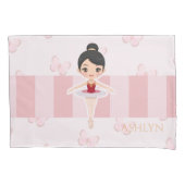 Personalized Pink Ballerina & Butterfly Kissenbezug (Vorderseite-Links)