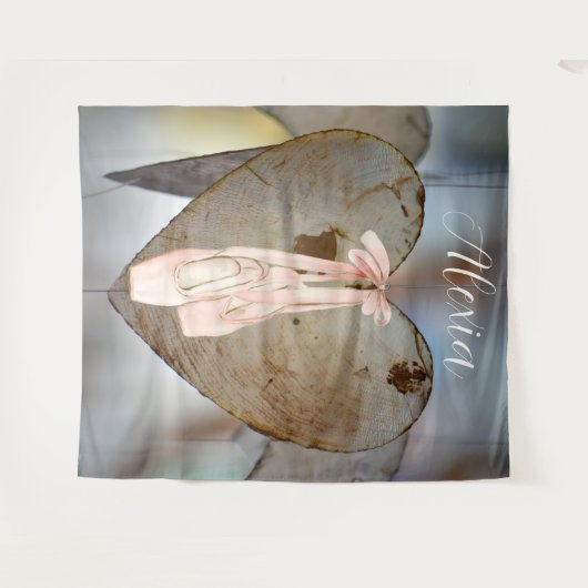 Personalized Pink Ballet Dance Studio Backdrop Wandteppich (Vorderseite (Horizontal))