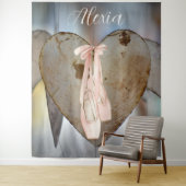 Personalized Pink Ballet Dance Studio Backdrop Wandteppich (Beispiel)