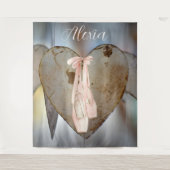 Personalized Pink Ballet Dance Studio Backdrop Wandteppich (Vorderseite)