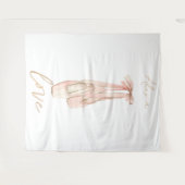 Personalized Pink Ballet Dance Studio Backdrop Wandteppich (Vorderseite (Horizontal))