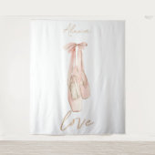 Personalized Pink Ballet Dance Studio Backdrop Wandteppich (Vorderseite)
