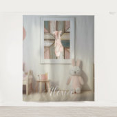 Personalized Pink Ballet Dance Studio Backdrop Wandteppich (Vorderseite)