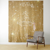 Personalized Pink Ballet Dance Studio Backdrop Wandteppich (Beispiel)