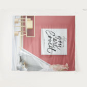 Personalized Pink Ballet Dance Studio Backdrop Wandteppich (Vorderseite (Horizontal))