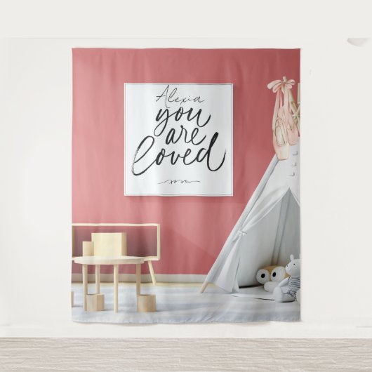 Personalized Pink Ballet Dance Studio Backdrop Wandteppich (Vorderseite)