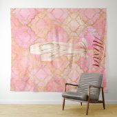 Personalized Pink Ballet Dance Studio Backdrop Wandteppich (Beispiel (Horizontal))