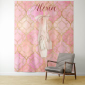 Personalized Pink Ballet Dance Studio Backdrop Wandteppich (Beispiel)