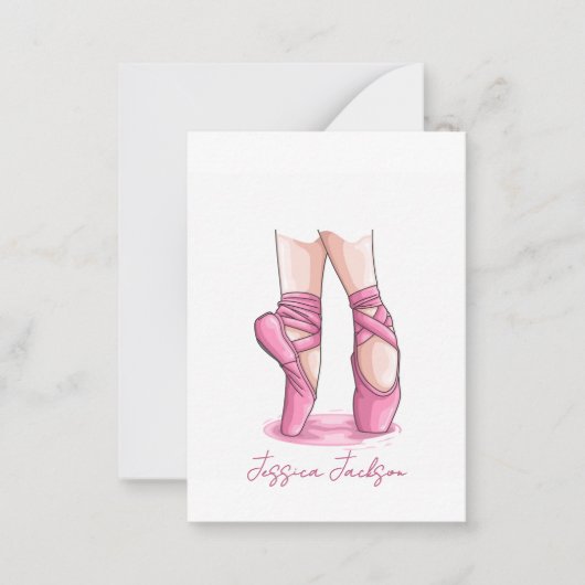Personalized Pink Ballet Pointe Mitteilungskarte (Vorderseite)