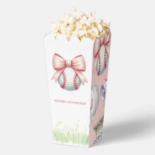 Personalized Pink Baseball Popcorn Geschenkschachtel (Geplatzt)