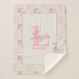 Personalized Pink Beatrix Potter Sherpa Blanket Sherpadecke