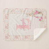 Personalized Pink Beatrix Potter Sherpa Blanket Sherpadecke (Vorderseite (Horizontal))