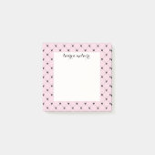 Personalized Pink & Black Bow Script Post-it Klebezettel (Vorderseite)