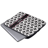 Personalized Pink Black Fleur de Lis Laptopschutzhülle (Vorne Knopf)