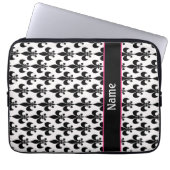 Personalized Pink Black Fleur de Lis Laptopschutzhülle (Vorderseite)