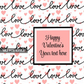 Personalized Pink Black Hearts Sketch Valentine  Serviette